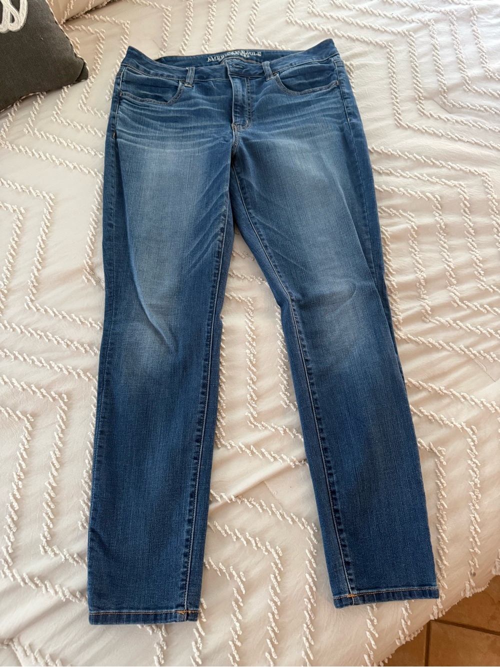 American Eagle Outfitters Dark Blue Straight-Leg Jeans